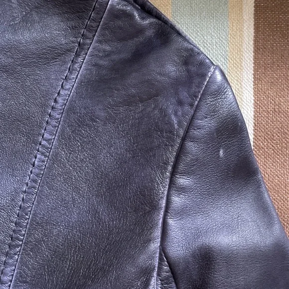 Tory Burch | Sgt Pepper Jacket in Indigo Leather, Sz 4-6 (tagged 6)… - Picture 8 of 9